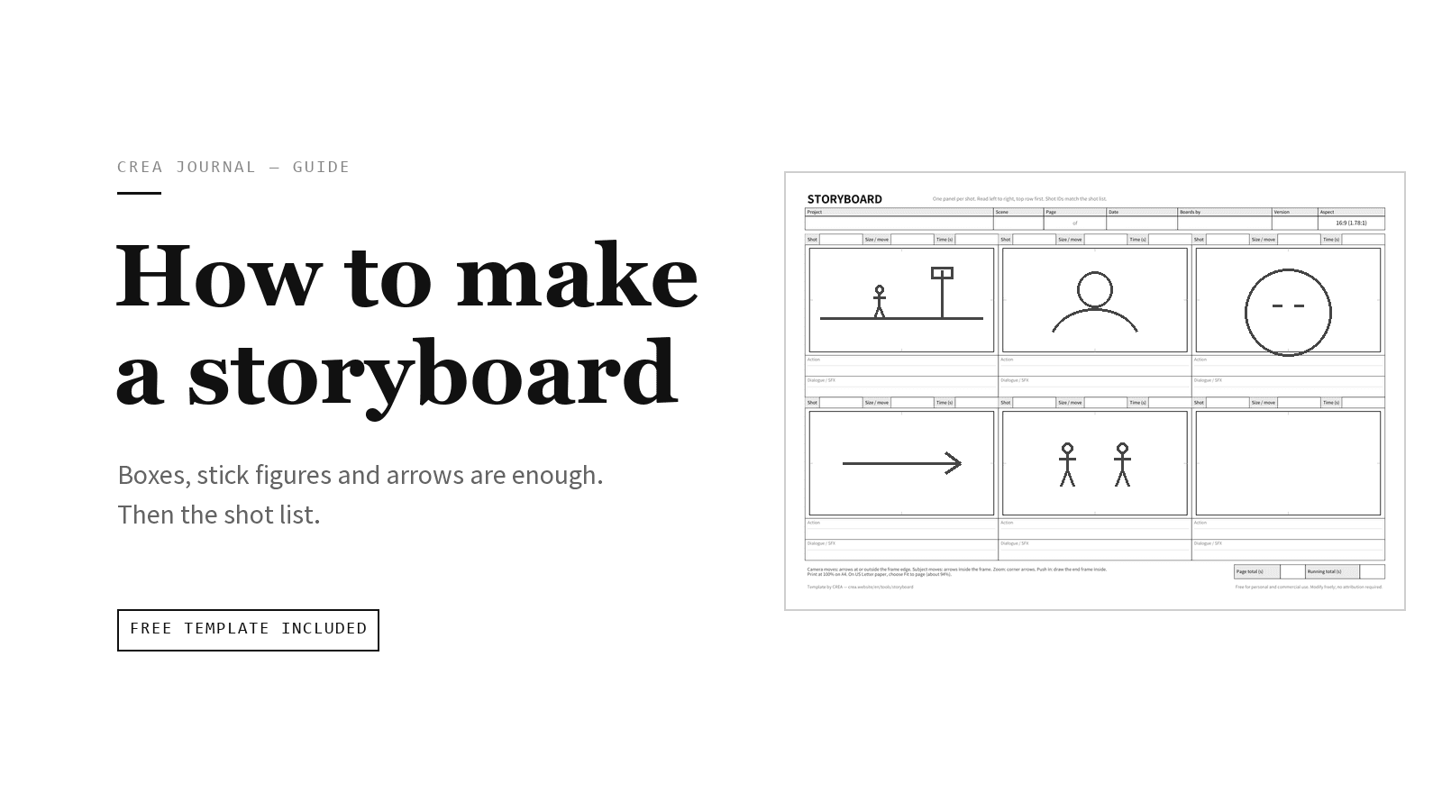 How to make a storyboard and shot list for film (even if you can't draw)