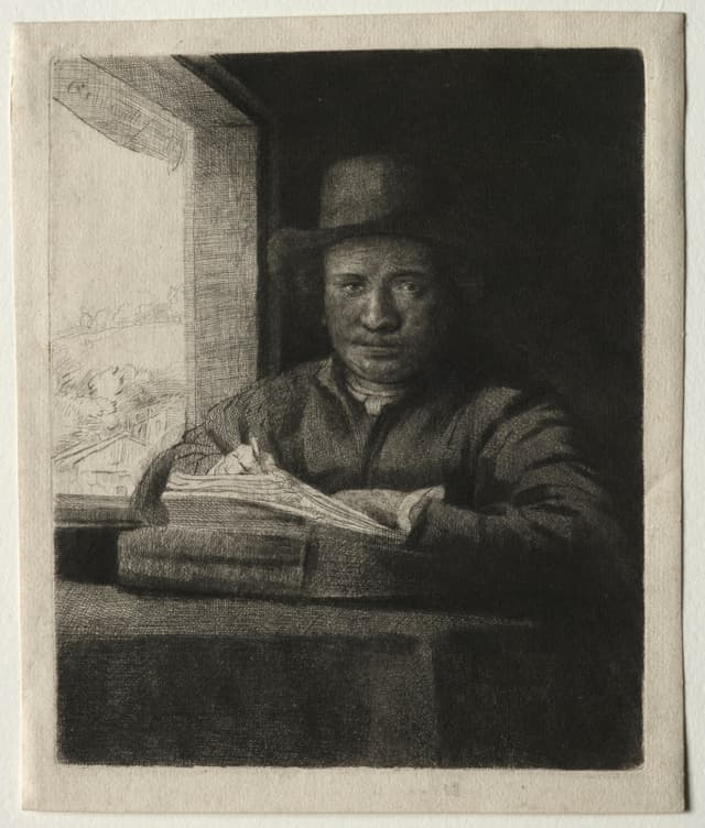 Window from the left, a white page as bounce. Rembrandt's own reflector, 1648.