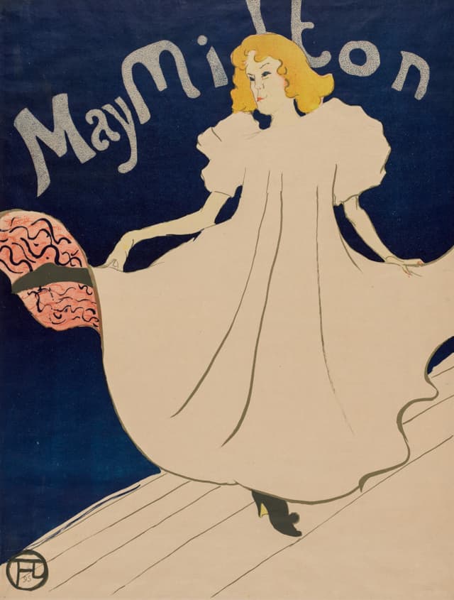 ポスター、1895 年。文字と図が同じ重さ。