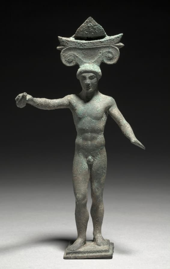 An athlete holding up a mirror. Product as pedestal, 460 BC. We're still doing this.