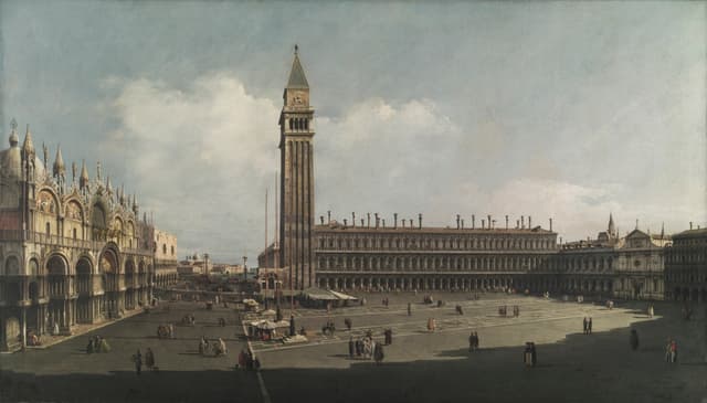 A piazza is for losing someone in. Wide shot, then the search, then don't find them.