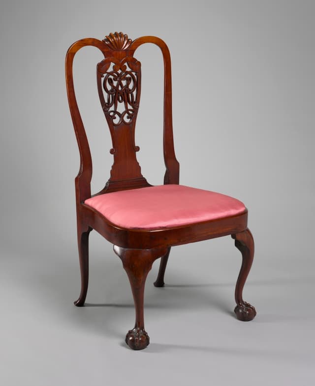 A side chair, 1760. Seat height 450 mm. Still correct. Nothing about the body has changed.