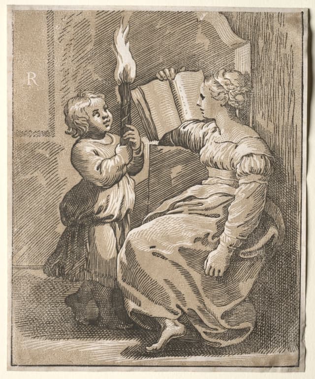 Torchlight in a woodcut. Three tones are enough to describe a face. Remember that before adding a fourth lamp.