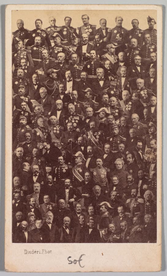 A photo-mosaic of heroes, 1860s. The first grid of faces. Our team page, basically, with better hats.