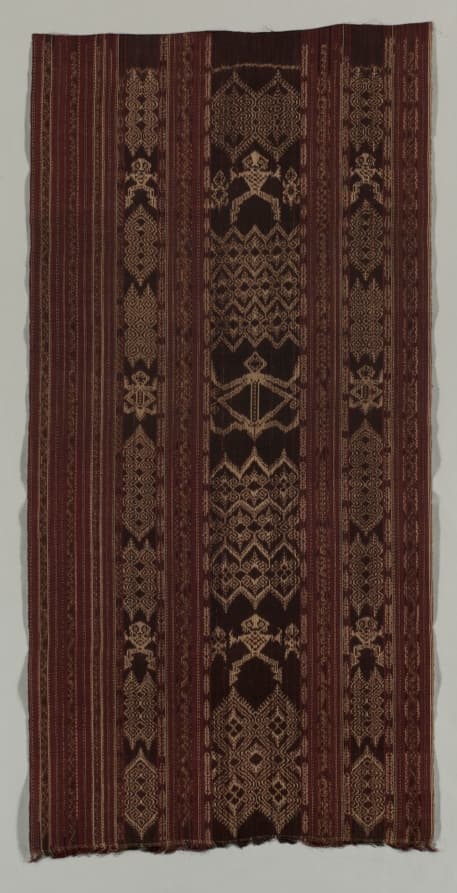 Ikat: the pattern is decided before the weave. Art direction, literally. You dye the thread, then you find out.